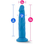 , Neo, 7.5" Sensa Feel Dual Density Realistic Dildo, Ultra Soft Lifelike 1.5" Slim, Strapon Compatible Suction Cup For Hands Free Fun, Try Pegging, Sex Toy For Women Men Couples, Blue