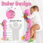 Baby Toys Musical Caterpillar,Infant Toys Stuffed Animals With Ruler Design,Mirror,Pull String&Ring Bell,Baby Teething Toys For Tummy Time Toy Newborn Gifts 3 6 12 Months(Pink,Leafy Limb)