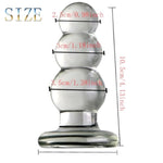 Glass Penis Pleasure Wand Anal Plug,Crystal Glass Anal Plug Transparent Anal Beads With Round Base G Spot Stimulation Massager Pleasure Wand Penis Masturbation Anal Sex Toys For Men Women(S)