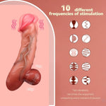 Realistic Vibrating Heating Dildo Adult Sex Toys,Medium Size 10 Vibrating Heating Modes Massage Sex Toy For G-Spot & Anal Stimulation,Fake Penis Female Masturbator For Women&Couple Fun