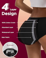 Period Underwear for Women Teens Leak-Proof Menstrual Cotton Protective Hipster Panties 3-Pack