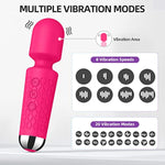 Small Strong Wand Vibrator Clit Stimulator,Rechargeable Vibrating Clitoral Massager With 20 Vibration Modes & 8 Speeds,Waterproof Silicone Personal Clitoris Vibe Women Sex Toys For Her Pleasure,Pink
