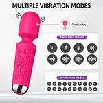 Vibrator Wand Small Personal Massager Vibrators for Woman,Mini Vibrater Vibrating Wand Massager,Sex Toys with 8 Speeds & 20 Patterns Clitoral Stimulator Adult Sex Toys for Women Men,Pink