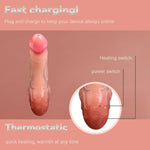 Realistic Vibrating Heating Dildo Adult Sex Toys,Medium Size 10 Vibrating Heating Modes Massage Sex Toy For G-Spot & Anal Stimulation,Fake Penis Female Masturbator For Women&Couple Fun