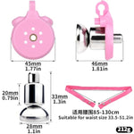 Male Chastity Cage Belt Sex Toy, Sissy Flat Chastity Devices Cock Cage Penis Bondage Erection Control With 4 Cock Rings, Light Penis Cages With Invisible & 2 Keys Bdsm Sex Toys For Men (Pink, Wear)