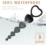 Silicone Anal Beads,Heart Shaped Anal Plug,Anal Sex Toys For Men,Women And Beginners,Sex Toy For Vagina,Long Butt Plug,G Spot Beads Toy (Six Beads)