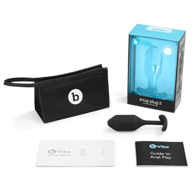 Snug Plug 2, Weighted Silicone Butt Plug, Beginner Anal Plugs - Sex Toys For Adults, 114G (Black)