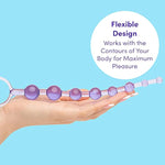 Purple Anal Beads With Finger Loop - Beginner Friendly - 8 Inch