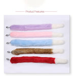30.3 Inch Fox Animal Costume Tail Faux Fur Wolf Butt Tail Long Anal Butt Plug Fox Cat Butt Plug Furry Plush Tail Plug Valentines Day Cosplay