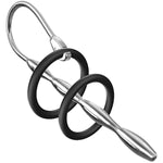 Urethral Sounds For Experienced Toy Users Diameter: 0.31 Inch Stainless Steel Wave Shaped Urethral Dilator For Long Term Wear Penis Plug With 2 Rings Sex Toy For Men Masturbation