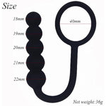 Black Silicone Pull Ring Five Pull Beads Anal Plug For Anal Training