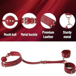 Bdsm Adult Bondage, Restrictive Play Beginner Bondage Gear For Male Female Couples With Gag Handcuffs Collar Adjustable Bondage Gear Accessories Role Playing Sexy Toys For Couples