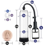 Blush Male Performance Enhancement Vx4 Penis Pump & Vibrating Masturbator - 2 Cock Pump Sleeve & Ring - Sexual Stimulation Device For Stronger Bigger Erections - 8.5" Cylinder - Adult Sex Toy For Men