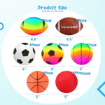 7-Piece Soft Ball Set For Toddlers & Kids - Includes 5” Playground Balls, Soccer, Football & Basketball - Great For Home, Yard, Pool, Classroom & Park For Boys & Girls
