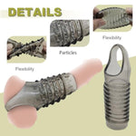 2Pcs Penis Sleeve,Cock Rings For Men,Reusable Penis Enlargement Sleve, Delay Ejaculation Sex Toys,Penis Extender For Couples,Penis Ring,Soft And Elastic Cock Sleeve, Transparent Black