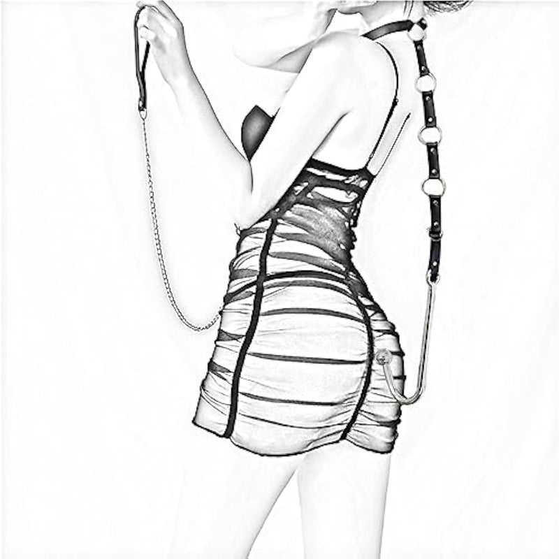 Adult Bondage Chains Set With Anal Hooks Restraints Toys Adjustable Leash & Collar Fetish Gear For Couples All Levels