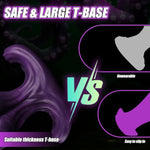 6.5" Large Silicone Butt Plug Fantasy Anal Toy, Huge Anal Plug With Knot Design, Wearable Mixed Purple Buttplug For Intense Stimulation, Prostate Massager Training Stretchable Sex Toy For Man Woman
