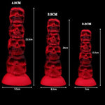 3 Sizes of Red Black Color Skull Dildo Anal Beads with Suction Cup, Bendable Butt Plugs Anal Dildos Adult Sex Toy for Woman Man - S
