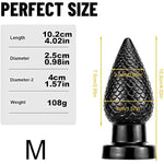 Silicone Anal Plug, Liquid Silicone Butt Plug, Prostate Massage G-Spot Stimulator Anal Trainer Kit For Beginner Advanced Players (Pine Cone M)