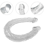 18.1 Inch Super Long Realistic Double-Ended Dildo Transparent Double Sided Dildos Anal Long Dildo Soft And Flexible Double Dildo Double Dong Realistic Dildos For Couple Men Women Penis