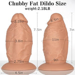 3.8 Inch Diameter Thick Anal Dildo, 7.5 Inch Realistic Huge Silicone Girth Dildo Anal Plug With Suction Cup & No Balls For Deeper Anal Stretcher, Massive Fat Dildos Gay Sex Toy For Advanced Player