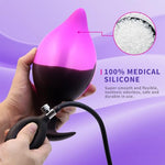 Inflatable Butt Plug, Expandable Anal Plug Silicone Wearable Butt Plug with Safe T-Base, G spot Stimulator Prostate Massager with Quick Release Valve for Men,Adult Toy for Men Gay Women