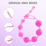 Sicilicone Pull Anal Plugs Set,12 Inch 10 Beads Anal Chain Link With Safe O Pull Ring Anal Adult Sex Toy For Male Female Couple Play Anal Plug For Men Women/Prostate Massage Anus Dilator