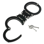 Handcuffs – Heavy Duty Police Grade Professional Steel Hand Cuffs, Hinged Double Lock Metal Black Finish for Security & Personal Safety