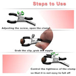 Nipple Clamps,Nipple Clamps For Pulling,Adjustable Nipple Clamp For Women And Men, Metal Nipple Clips Non Piercing,Nipple Clamps With Chain For Nipple Decoration,Nipple Clip With Bell (Silver Chain)