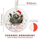 Racoon Ornament - Racoon Gifts For Lovers, Women, Men - Funny Animals Ornaments For Christmas Tree - Round Ceramic Christmas Hanging Ornament 2025