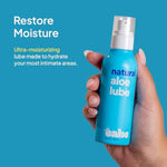 Hello Natural Lube - Aloe-Based Organic Personal Lubricant - Hydrating, Hypoallergenic, Ph-Balanced, Non-Sticky, Condom Compatible, For Men, Women, & Couples, 3.3 Fl Oz