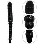 15.15 * 1.75 Inch Extra Large Double Ended Realistic Dildos Extra Long Double Dildo Realistic Penis And Beads Soft And Flexible Double Side Dildo For Male Female Couples Double Dong (Black)