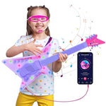 Guitar And Microphone Play Set With Glasses,Music Toys With Music&Light,Kids Karaoke Machine,Music Instruments For Toddlers,Girls,Perschool Educational Toys Gift For Children