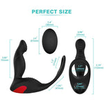 3-In-1 Remote Control Prostate Massager Vibrator With Penis Ring And Ball Loop, 9 Speeds Rechargeable Anal Sex Toy Waterproof G-Spot Vibrating Stimulator For Men Women Couple