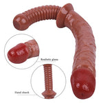 Long Anal Dildo Butt Plug - 12.6 Inch Long Anal Butt Plug Long Anus Dildo Anal Dilator Vaginal Prostate Massage Anal Sex Toy with Hand Shank for Men and Women (Brown)