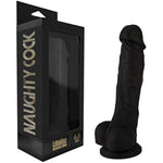 Naughty Realistic Silicone Dildo With Suction Cup, Adult Sex Toy, Beginner, Black, 6.5"