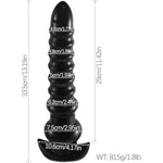 13.19 Inch Long Black Anal Beads Butt Plugs, Threaded Design Opening Trainer, Prostate G-Spot Anal Sex Toys For Men Women Couples