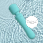 Wand Vibrator For Solo Or Partner Play, Muscle Relaxation, Sex Toy Made Of Body-Safe Silicone, Waterproof, Rechargeable, Handheld Massager With 10 Vibration Settings, Teal