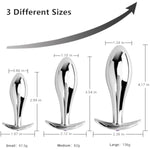 Anal Plug 3Pcs Anal Toys With Luxurious Diamonds Anal Trainer Metal Butt Plug Prostate Massage Sex Toys For Couple, Adult Sex Toys & Games (Silver)