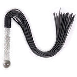 Fetish Leather Whip With Glass Pleasure Wand With Ball Sex Toy For Sm Or Anal Sex/Masturbation