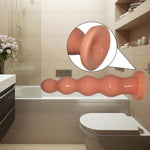 11.41 Inch Super Long Anal Beads Butt Plug With 4 Thick Anal Balls Huge Flexible Anal Chain Sex Toys Strong Suction Cup Anal Plug Anal Trainer Dildos For Men Women Couple (Skin Color)