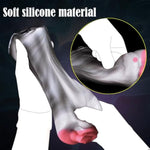 Fantasy 2 In 1 Soft Flexible Liquid Silicone Made Color Mixed Male Masturbator Silicone Men Stroker Adult Sex Product For Men Couple With Textured Enlarged Internal Tunnels Lifelike Unique Design