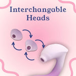 2 In 1 Personal Vibrator Massager For Women, Suction & Vibration With 3 Interchangeable Suction Heads, Cordless, 10 Modes, Female Tools For Relaxation & Muscle Relief, Rechargeable