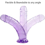 7.5 Inch Purple G Spot Dildos, Flexible Jelly Anal Plugs Sex Toys For Women, Men