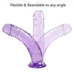 Realistic Small Dildos,7 Inch Purple Suction Cup Dildo,Soft Adult Sex Toys for Women