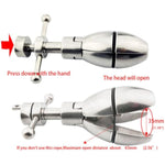 Opening Lotus Shape Anal Plug, Heavy Duty Stainless Steel Anal Trainer Butt Adjustable Expander With Lock&Key Metal Anal Plug Massager