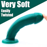 7.4 Inch Realistic Silicone Dildo, Body-Safe Material Huge Dildos For G Spot And Vaginal Stimulation With Strong Suction Cup, Anal Sex Toys For Women And Men(Dark Green)