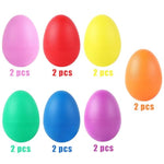 14 Pcs Plastic Egg Shakers Percussion Musical Egg Maracas Easter Egg Kids Toys (7 Colors)