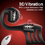 Penis Ring Vibrator For Couples - Vibrating Cock Ring Sleeve With Snail-Shaped Vibrator Male Sex Toys, 10 Modes Remote Control Penis Sleeve, Clit G-Spot Vibrators Men Adult Sex Toys & Games