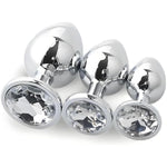 3Pcs Anal Plug Set Jeweled Butt Plug Prostate Anal Sex Toys Butt Plug Trainer Kit With Crystal Diamond Beginner Anal Toy For Adult Women Unisex